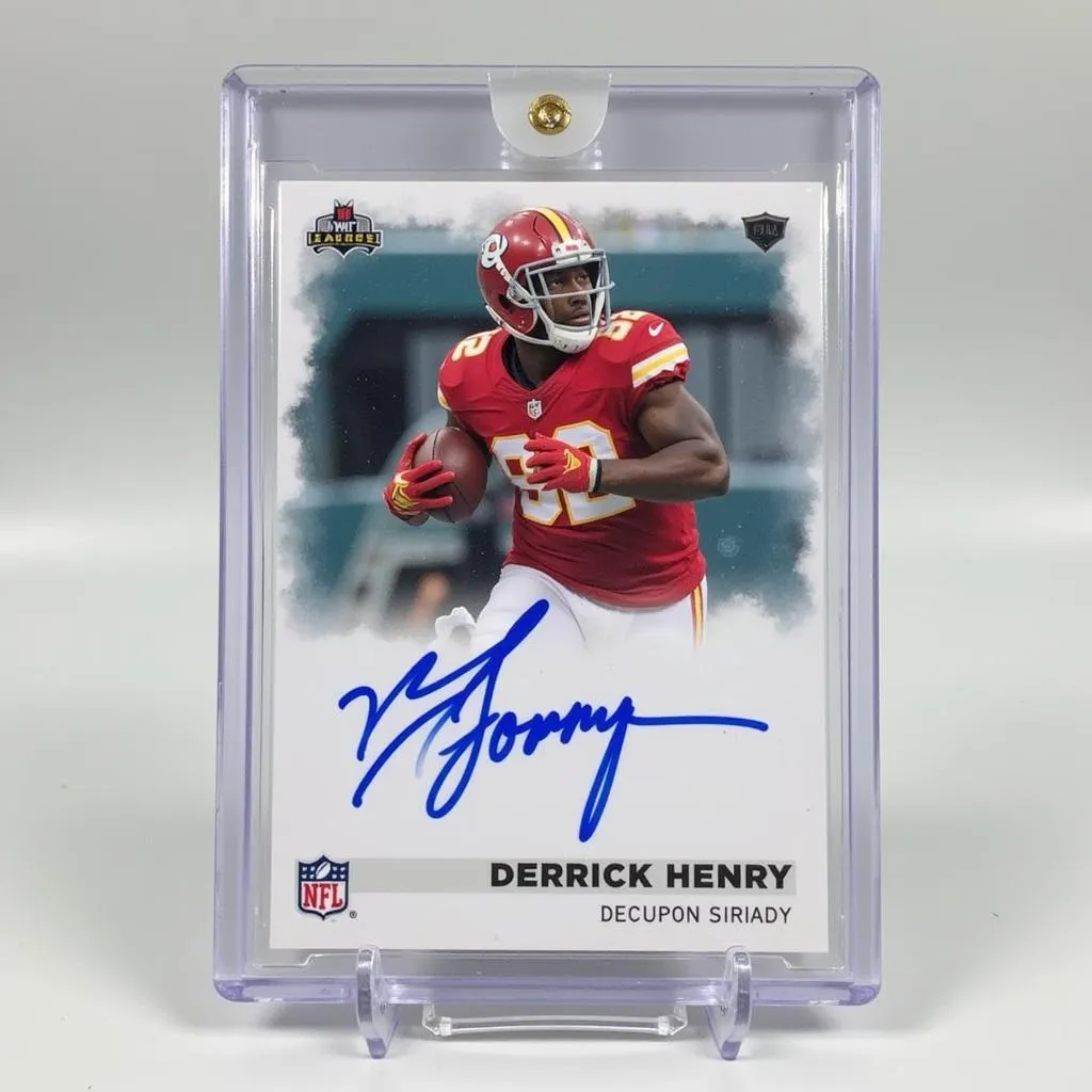 Derrick Henry Autographed Card in Display Case