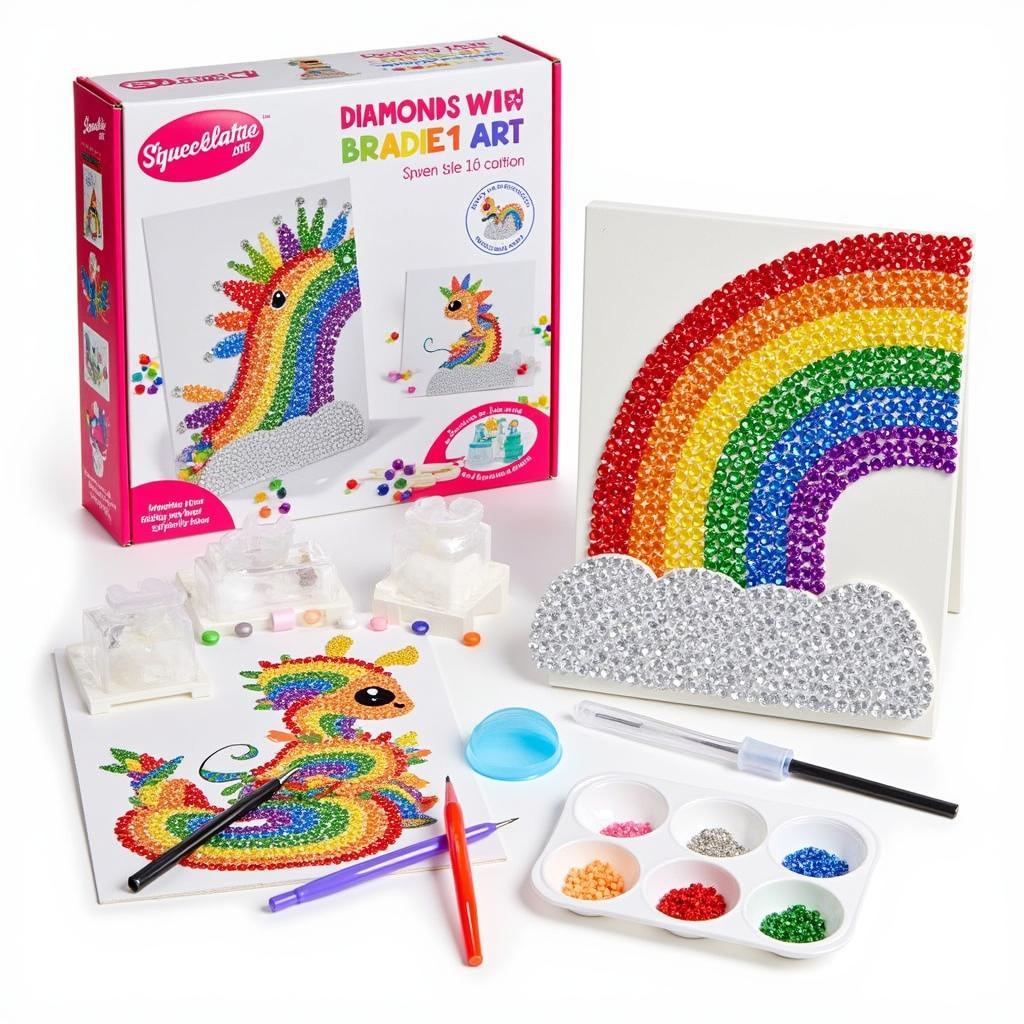 Colorful diamond painting kit for children