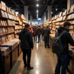 Enthusiastic attendees browse the game library at Dice Atlanta