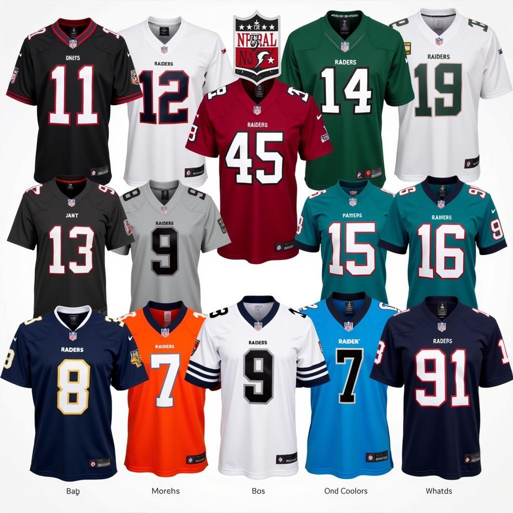 Different Color Rush Jerseys Displayed