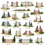 Various Horse Jump Types for Equestrian Training