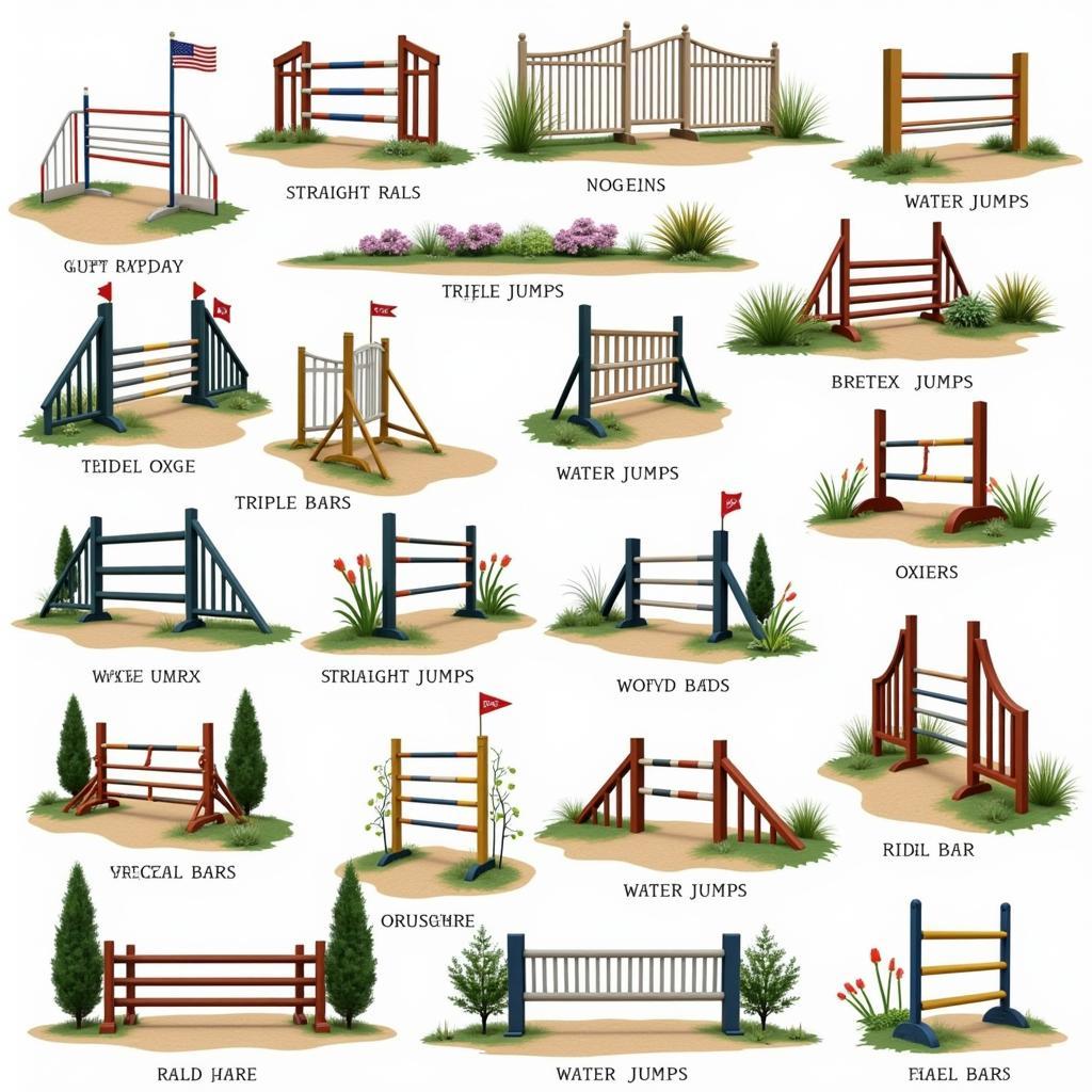 Various Horse Jump Types for Equestrian Training