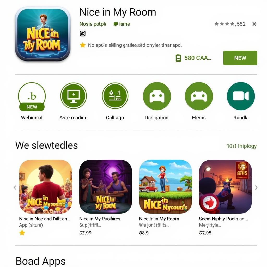 App Store Screenshot Showing Different "Nice in My Room" Games