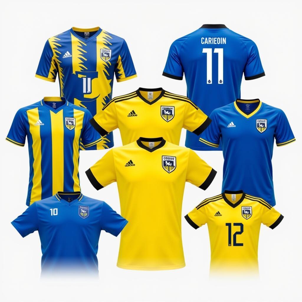 Different styles of Al Nassr youth jerseys, including home, away, and special editions.