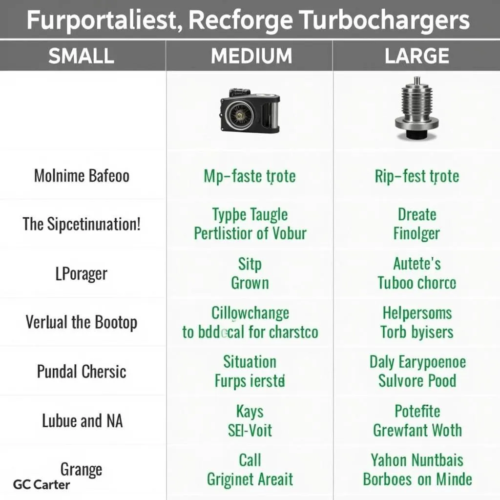 Different Turbocharger Sizes Comparison