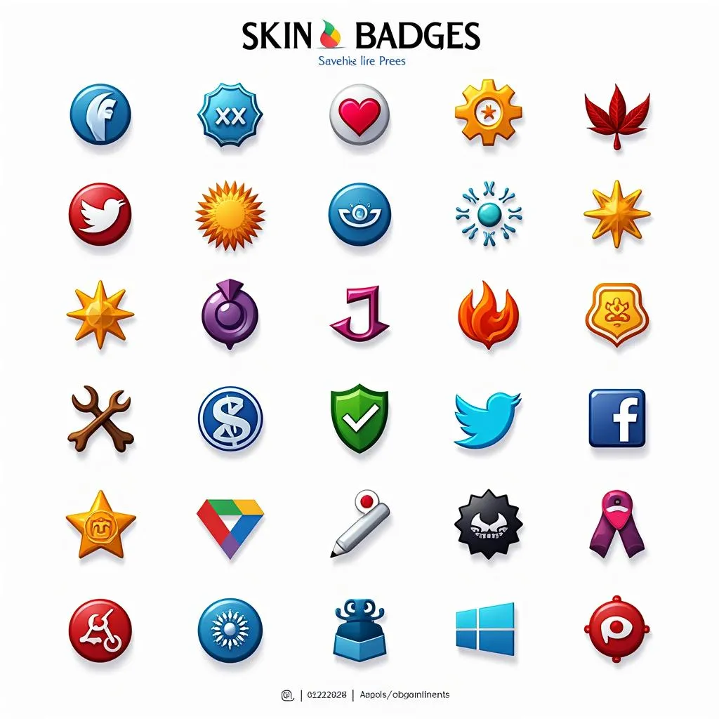 A showcase of various skin badge designs