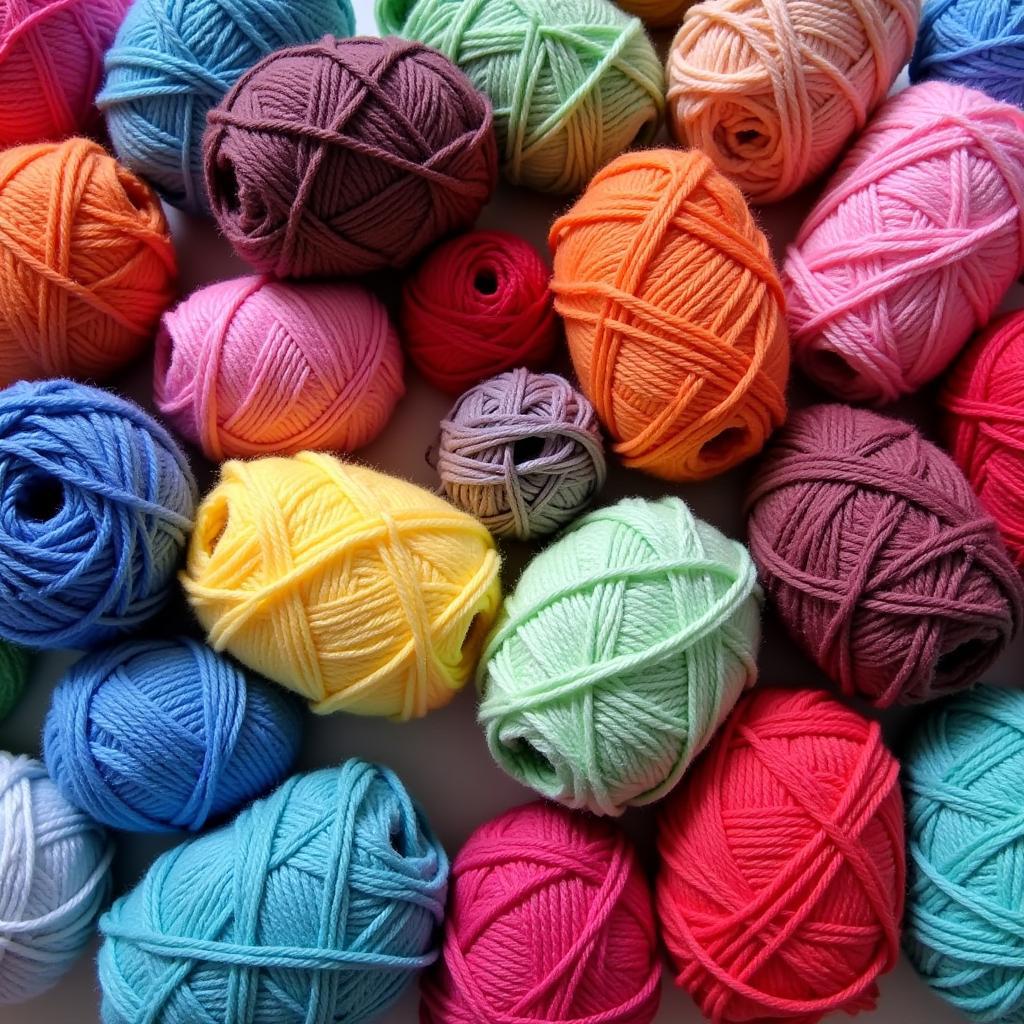 Various types of yarn suitable for knitting baby onesies