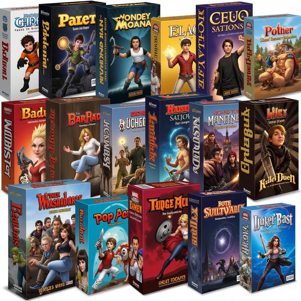 Different X-Rated Card Game Boxes on a Shelf