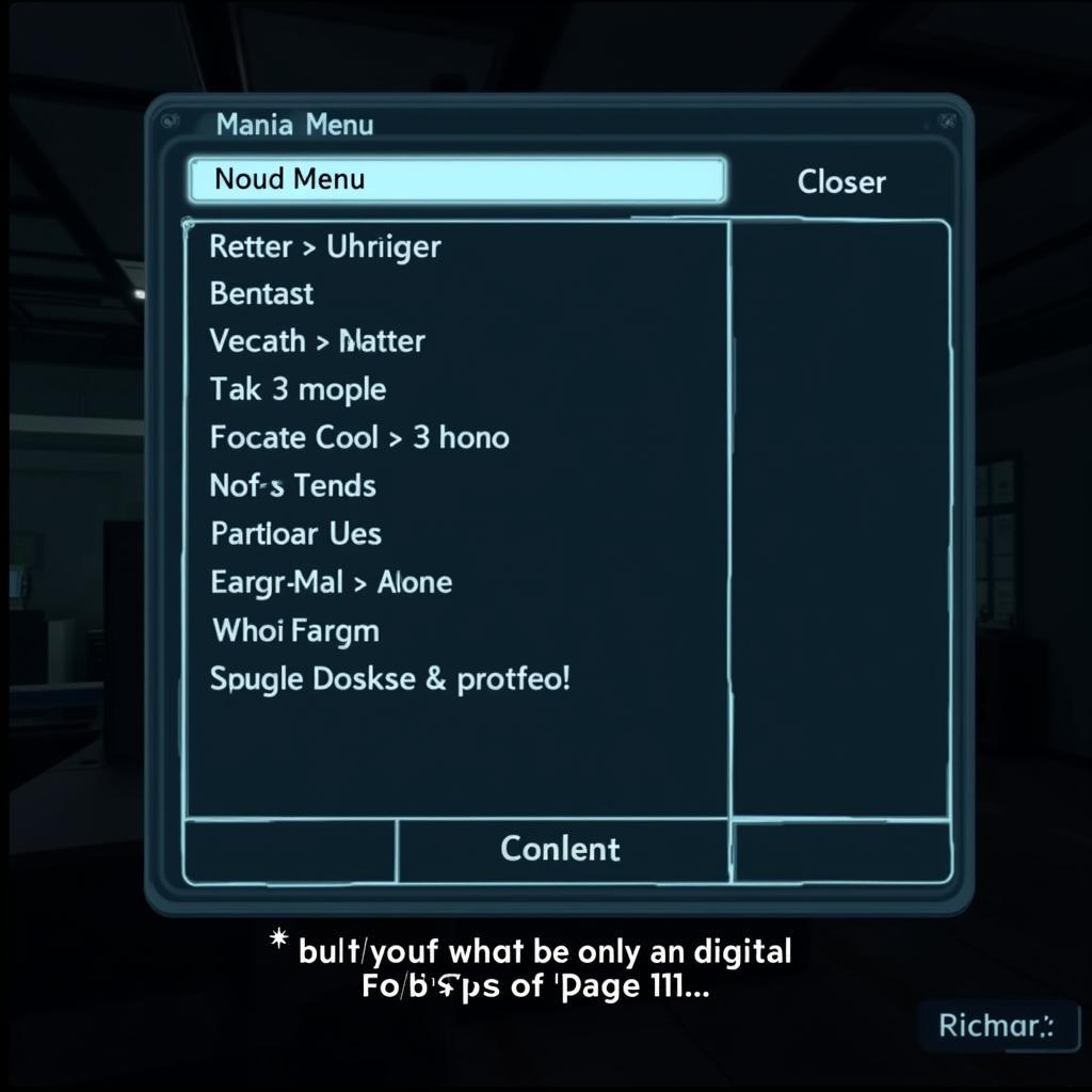 Digital Game Interface with Hidden Button on Page 111