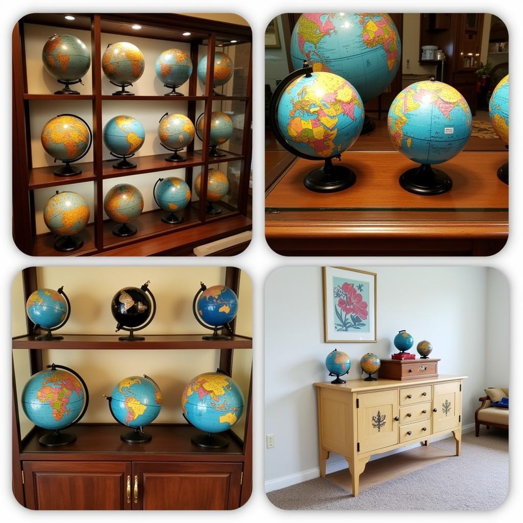 Various ways to display antique gas pump globes.