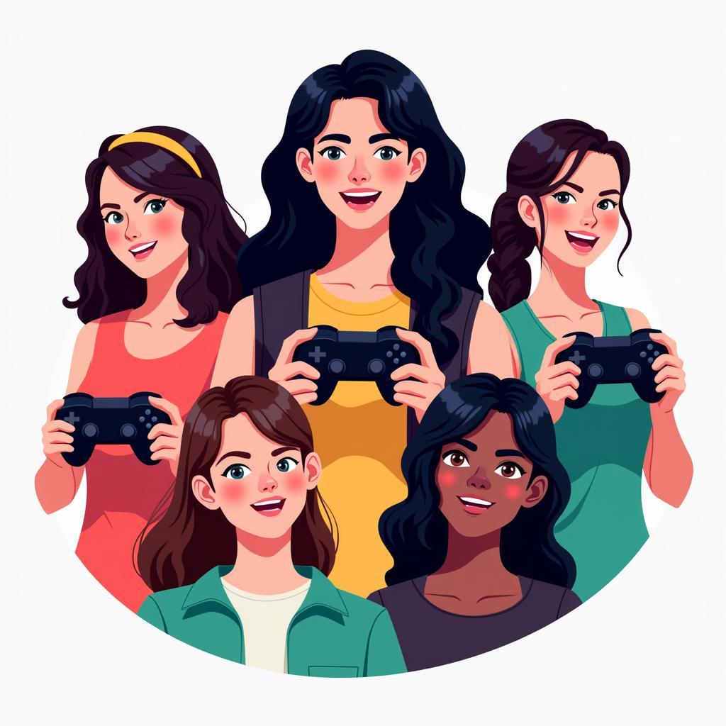 Diverse gamer avatars on VNG Game