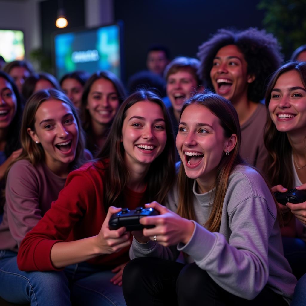 Friends Enjoying Gaming Together