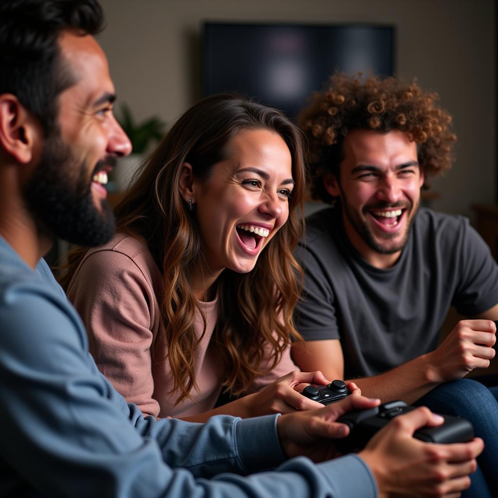 Friends Enjoying Video Games