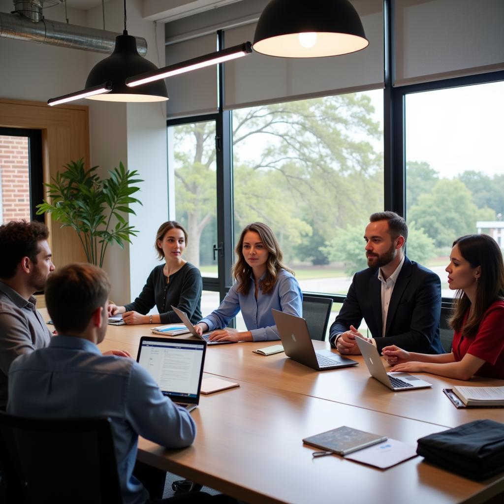 Diverse Group of Professionals Collaborating in a Baton Rouge Office