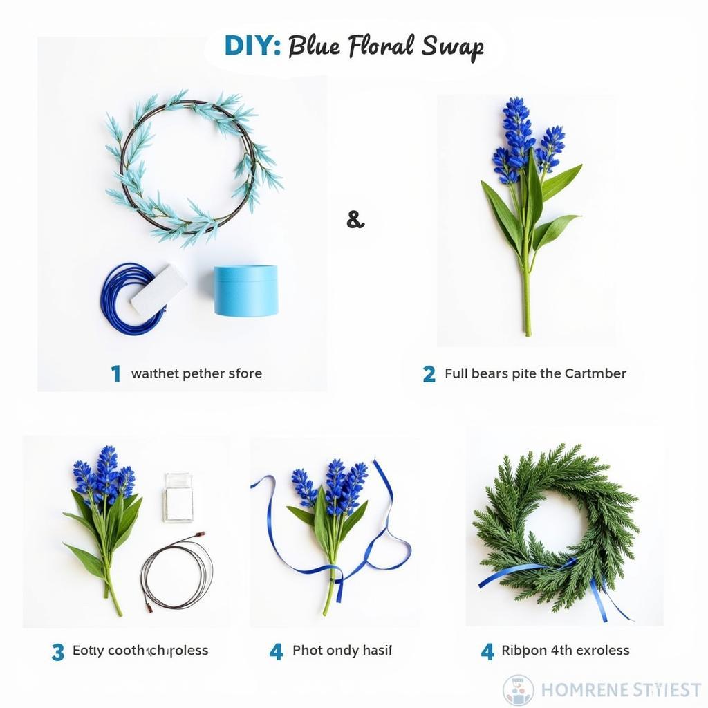 DIY Blue Floral Swag Creation