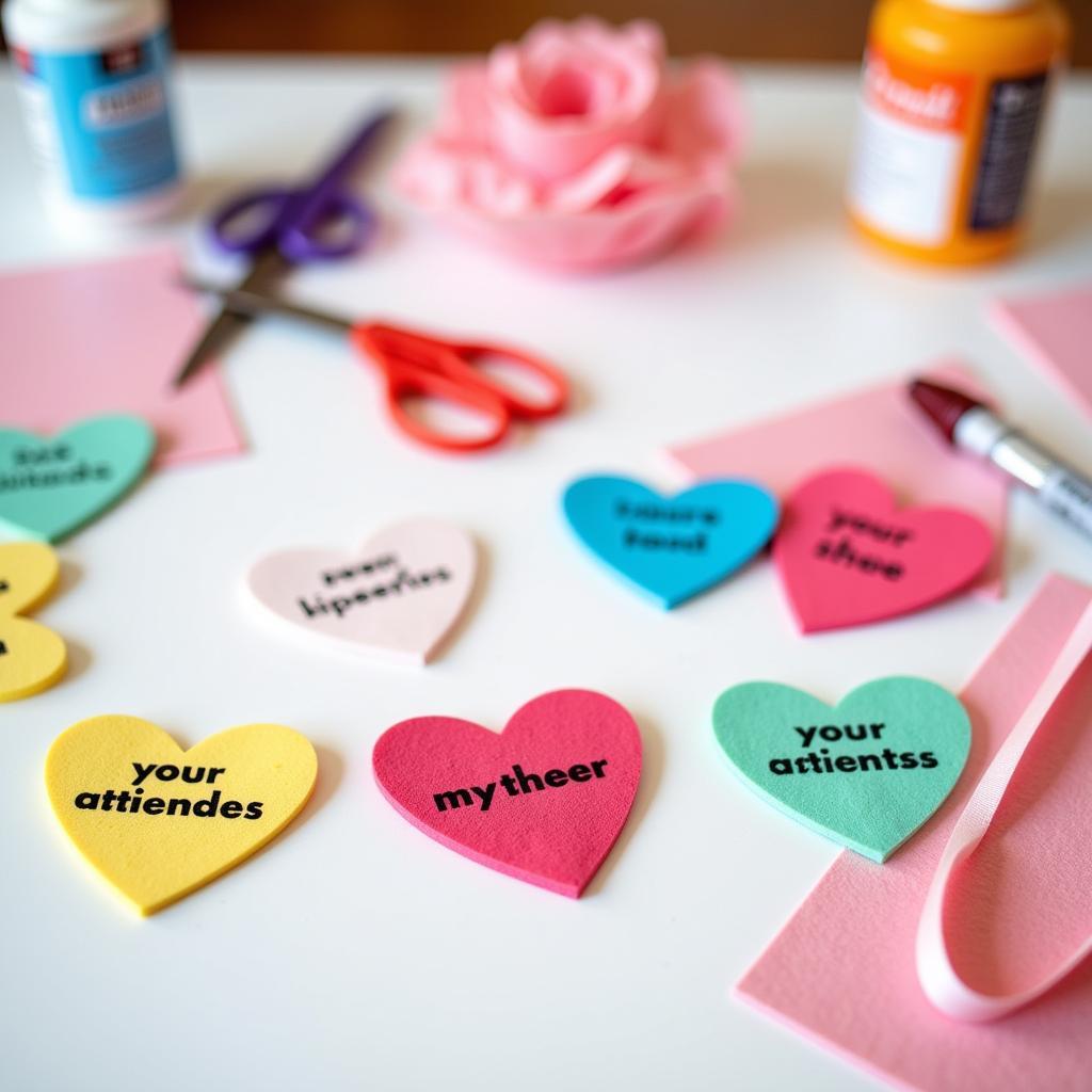 DIY Conversation Hearts Banner Craft Project