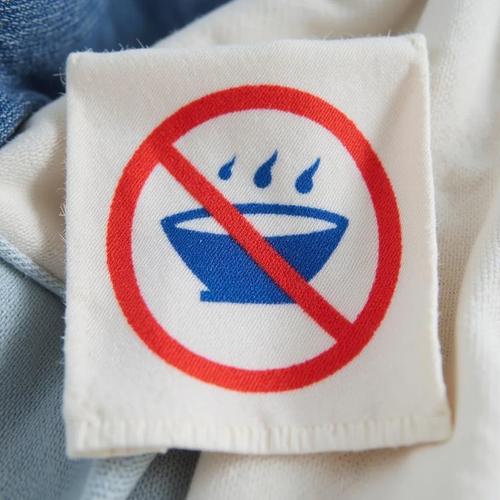 Do Not Wash Symbol on Clothing Care Label