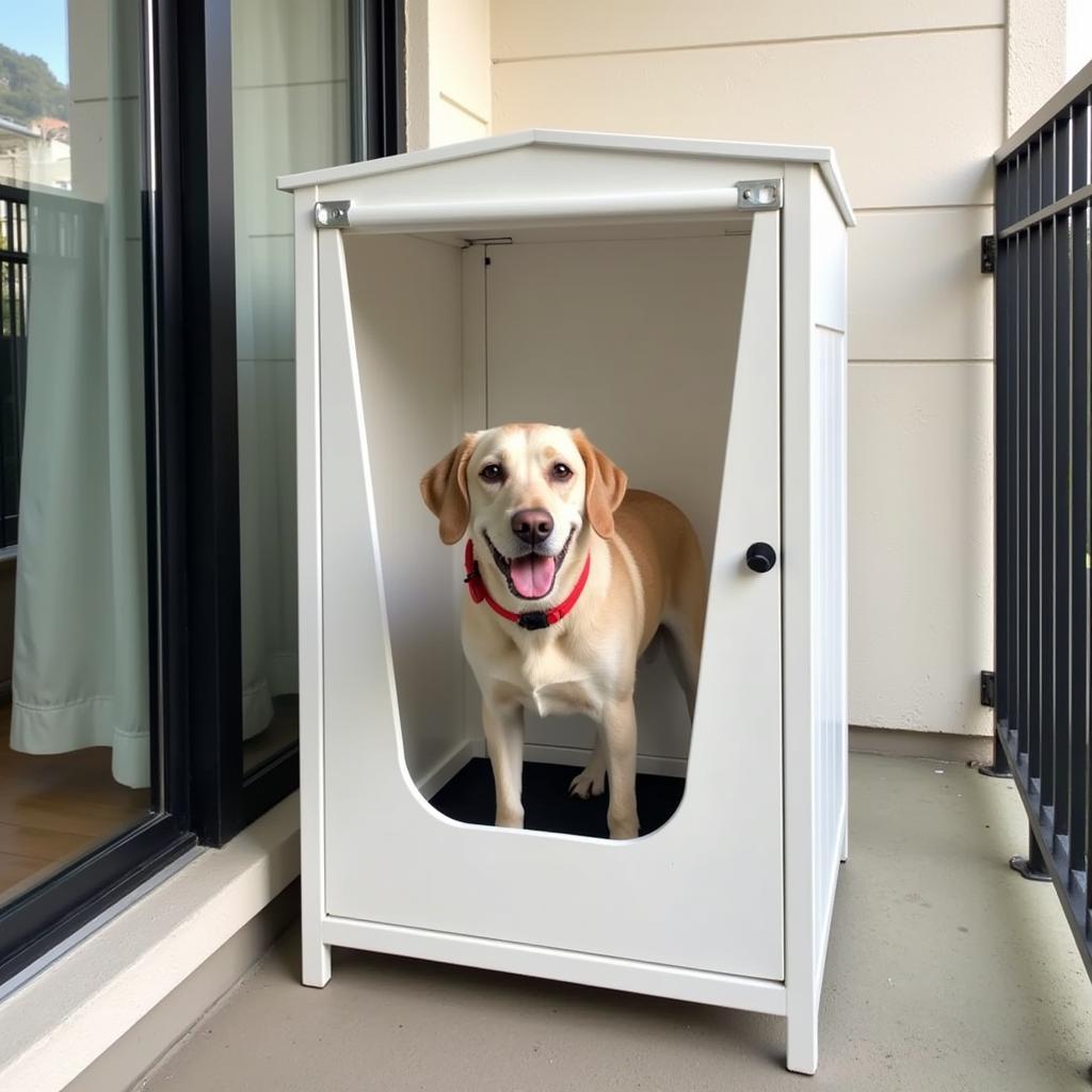 Dog Using a Potty Porch on a Balcony