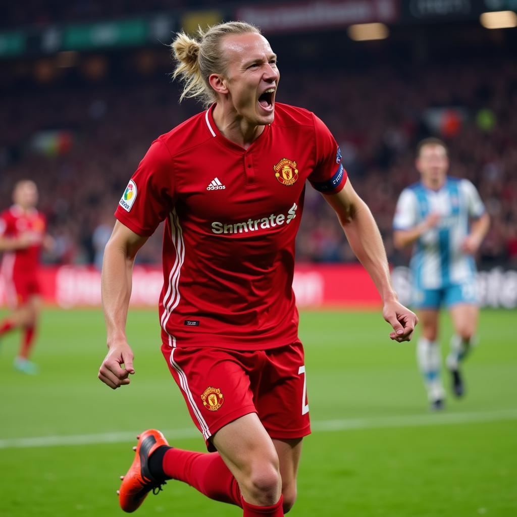 Dolberg Celebrating a Goal in FIFA 23 