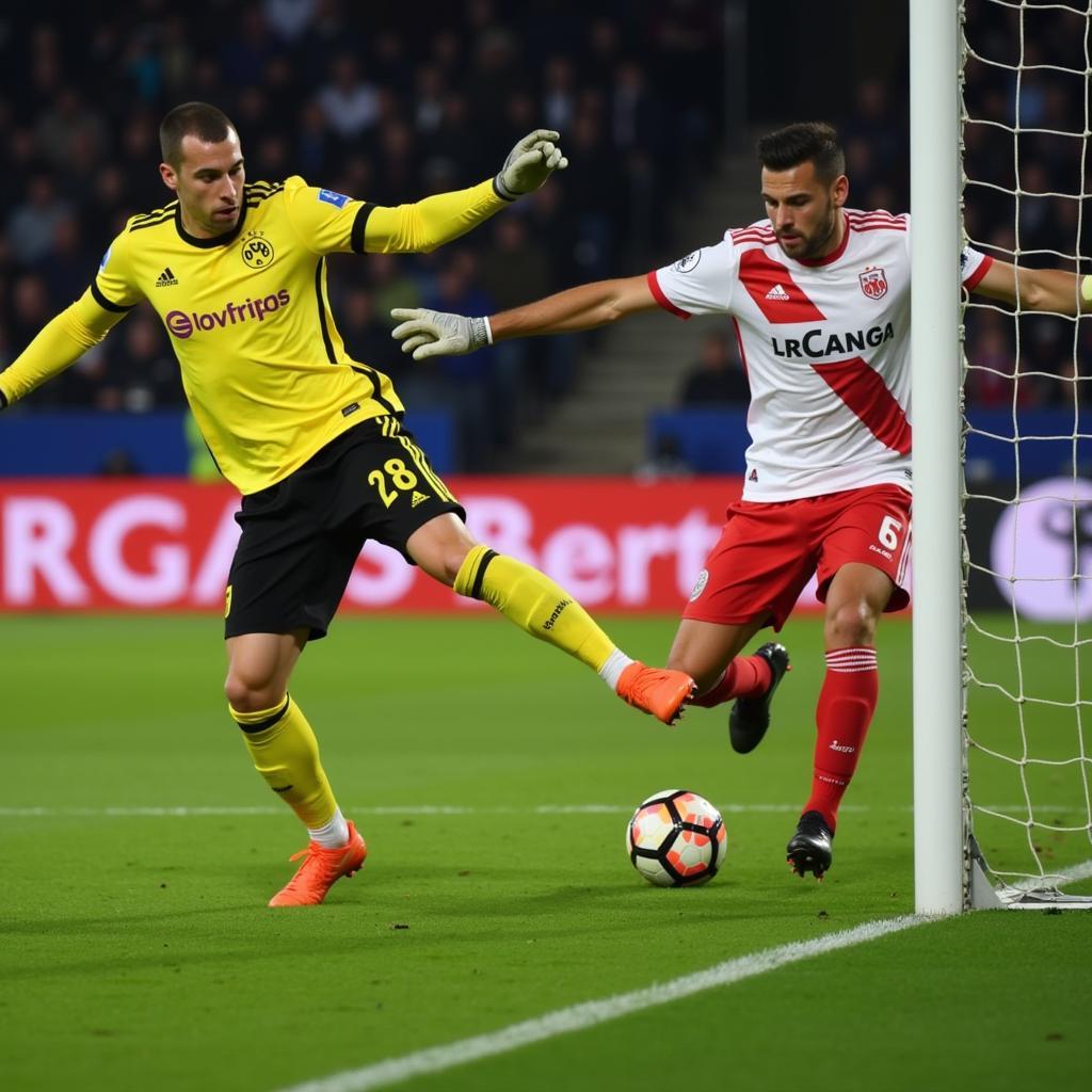 Dortmund Attacker Denied by Frankfurt Goalkeeper