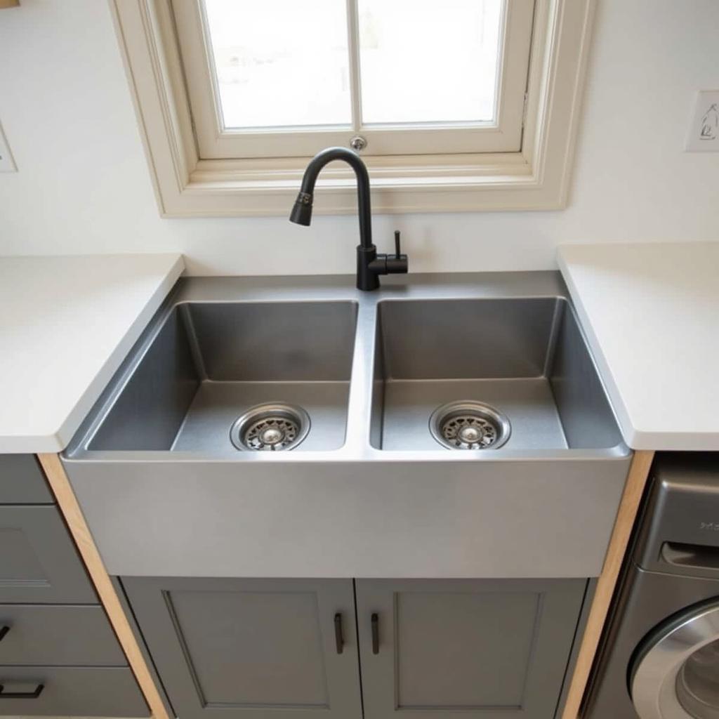 Double Basin Utility Sink for Efficient Workflow