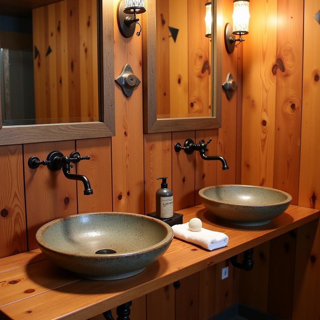 Double Bath with Rustic Style