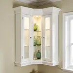 Double Door Corner Kitchen Cabinet with Glass Panels