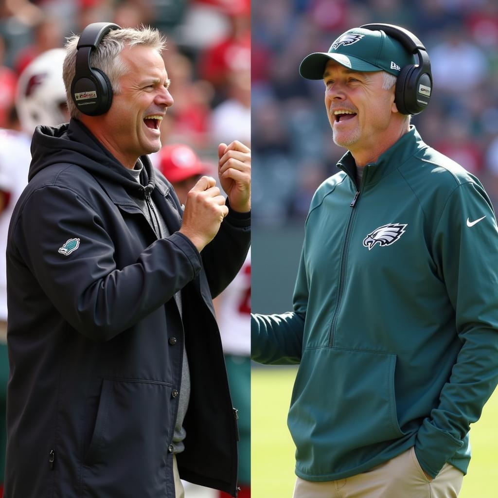 Doug Pederson and Matt LaFleur coaching their teams