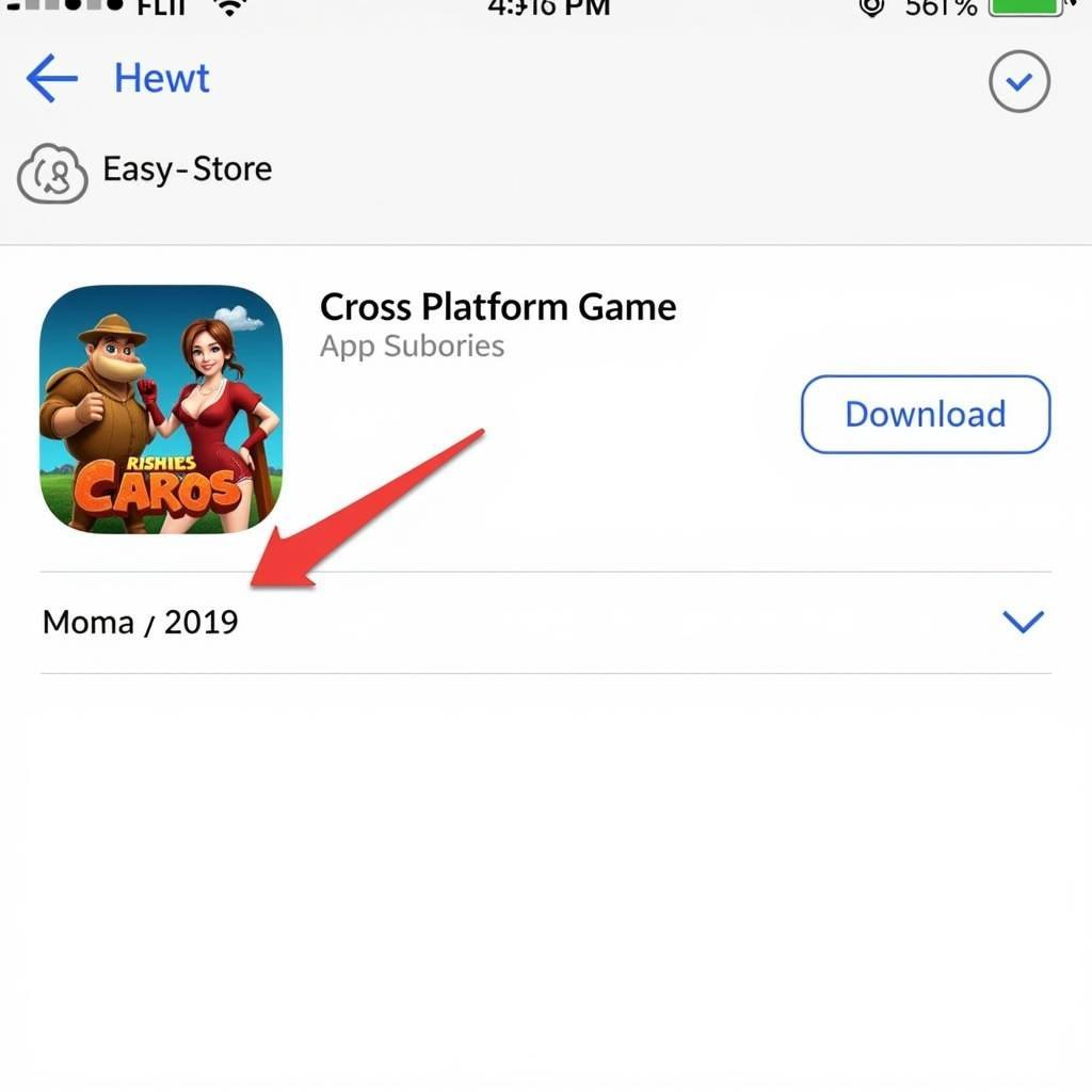 Downloading a game from an app store