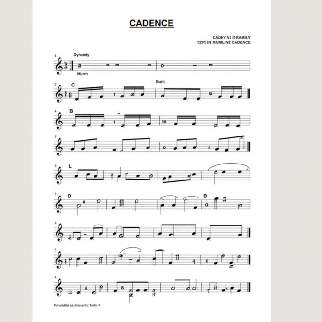 Example of Drumline Cadence Sheet Music