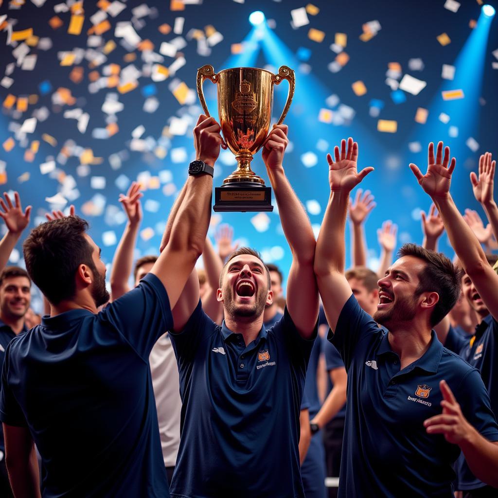 E-sports Team Celebrating Championship Victory