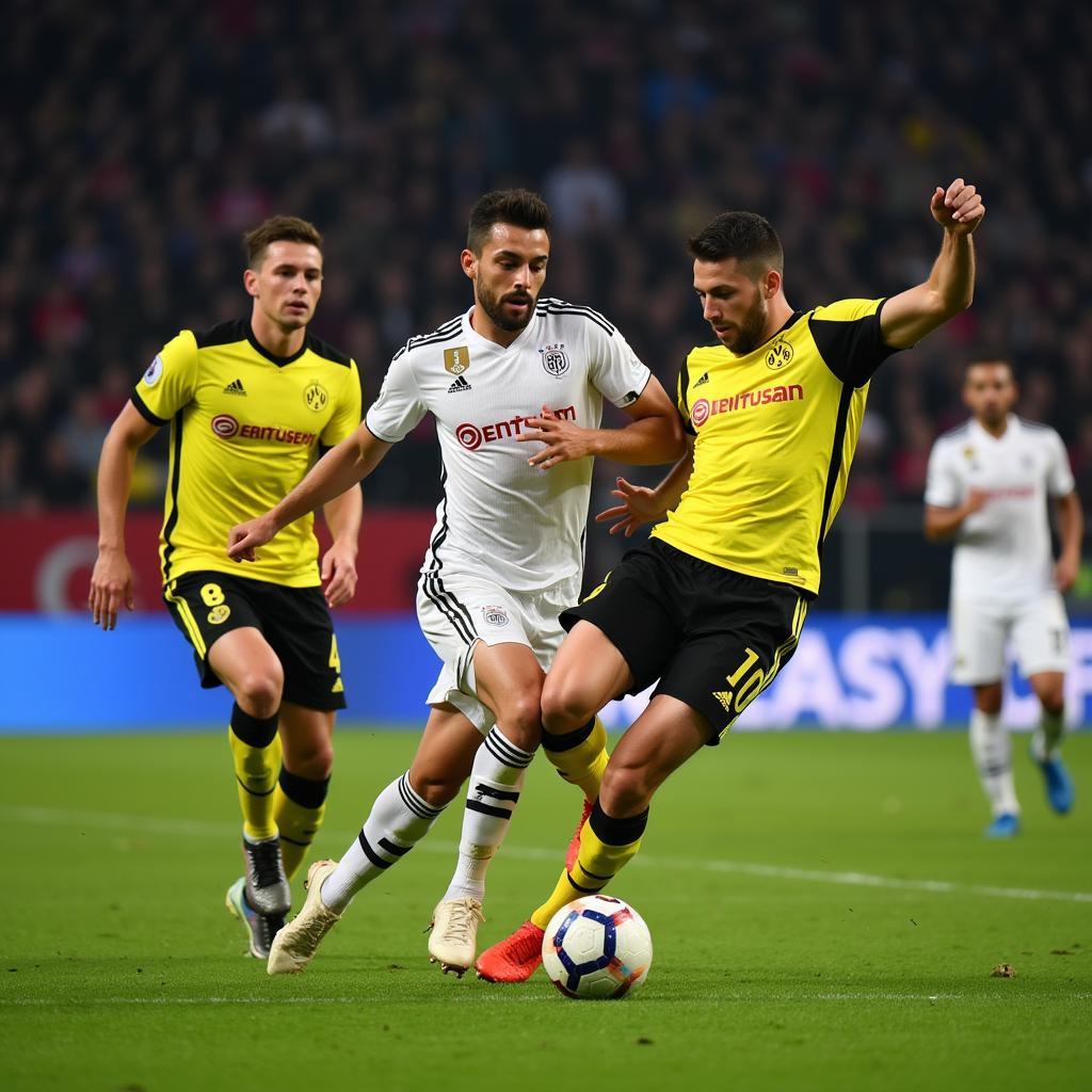 Midfield Battle Between Frankfurt and Dortmund