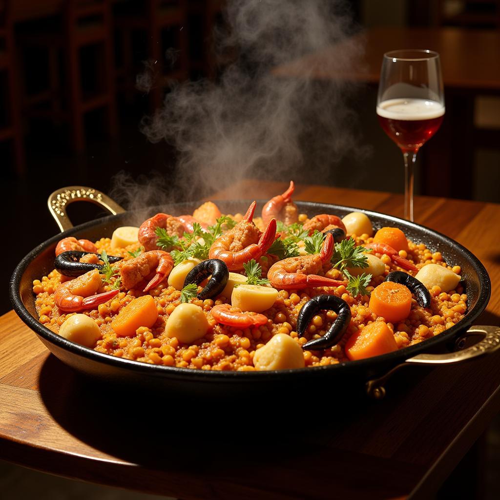 El Atico's signature seafood paella