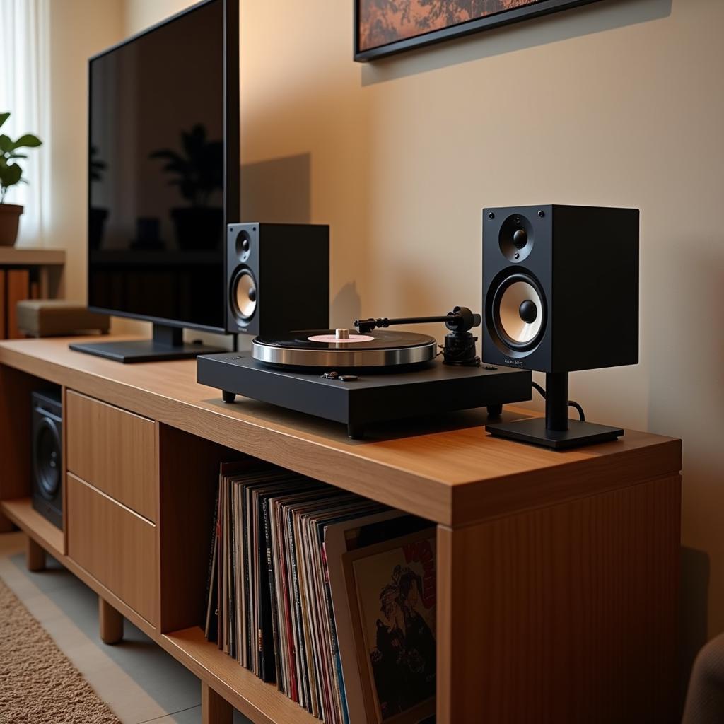 Modern Electro Brand Record Player Setup