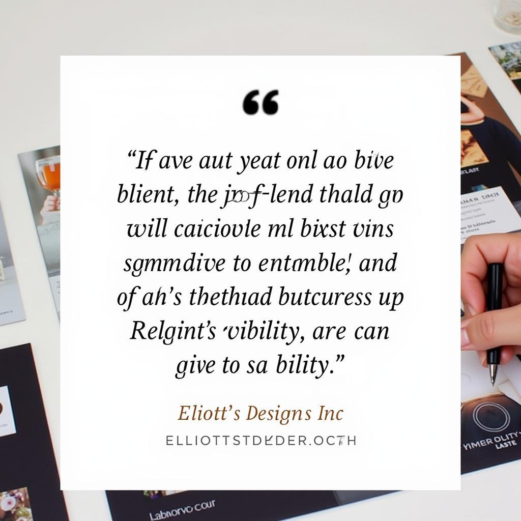 Elliott's Designs Client Testimonial