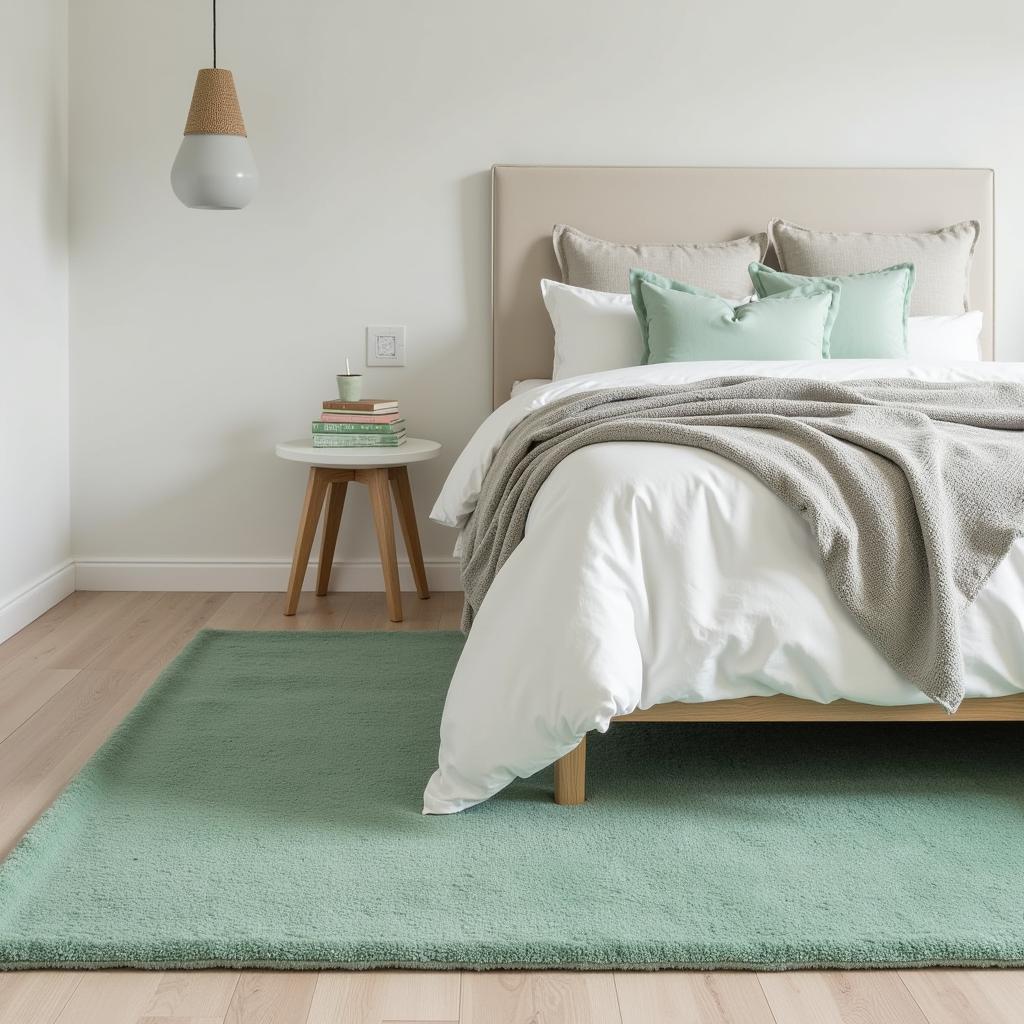 Emerald Green Rug in a Bedroom