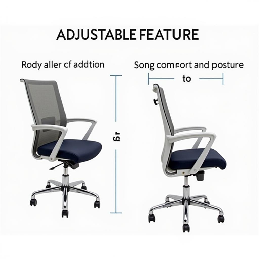 An ergonomic chair with adjustable height and writing table angle