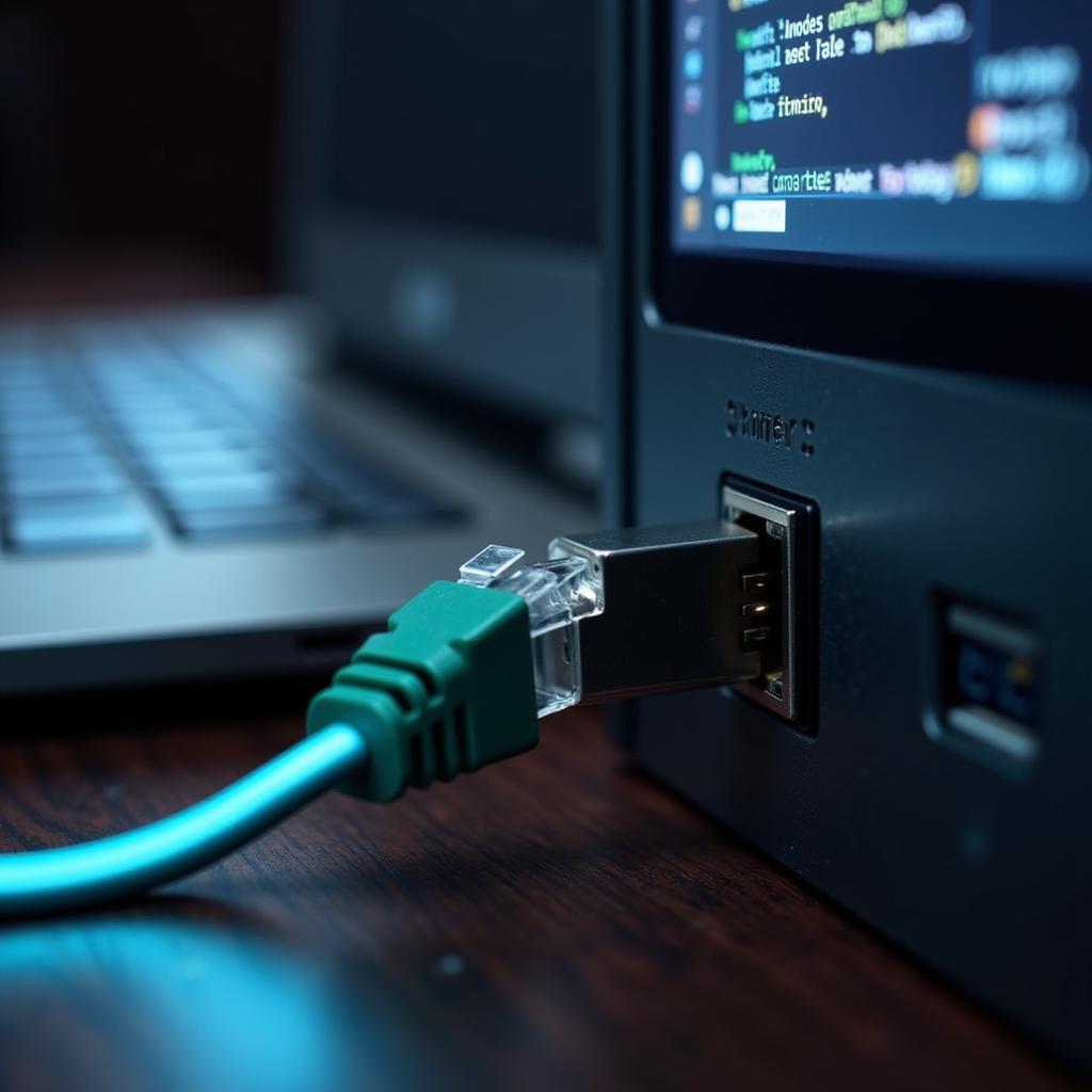 Connecting ethernet cable to a laptop