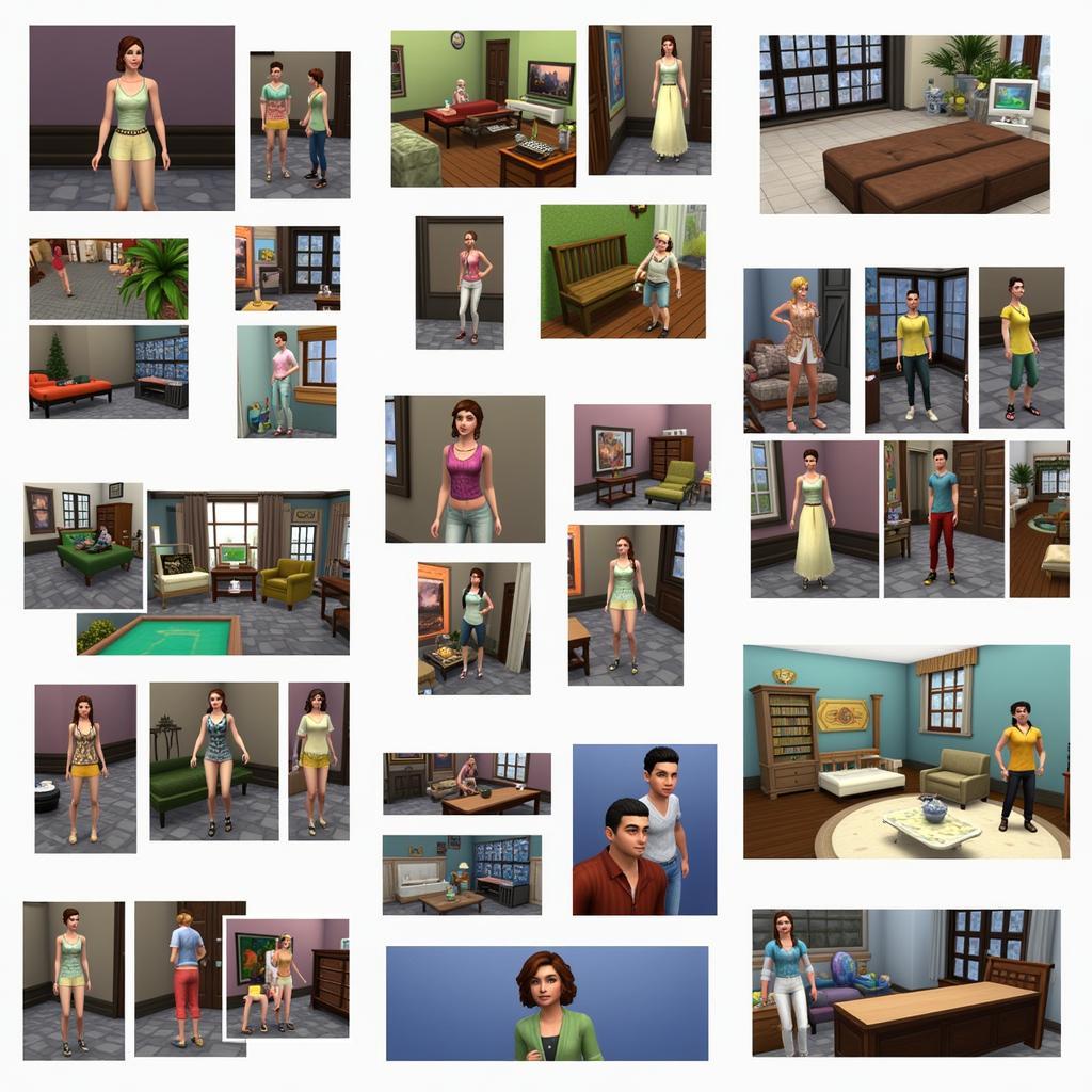 Sims 3 custom content showcasing various items and modifications.