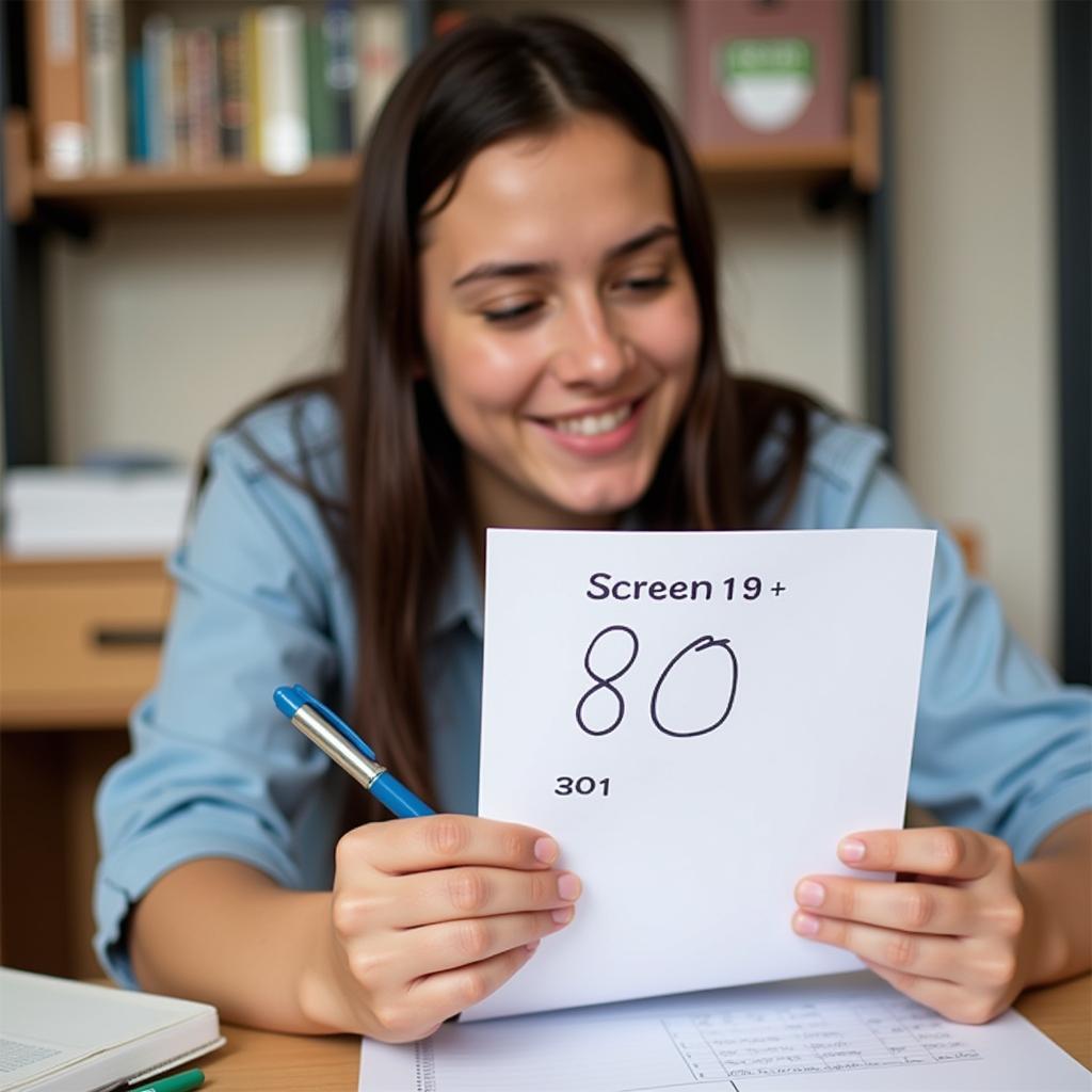 Student Reviewing Exam Results - Out of 30