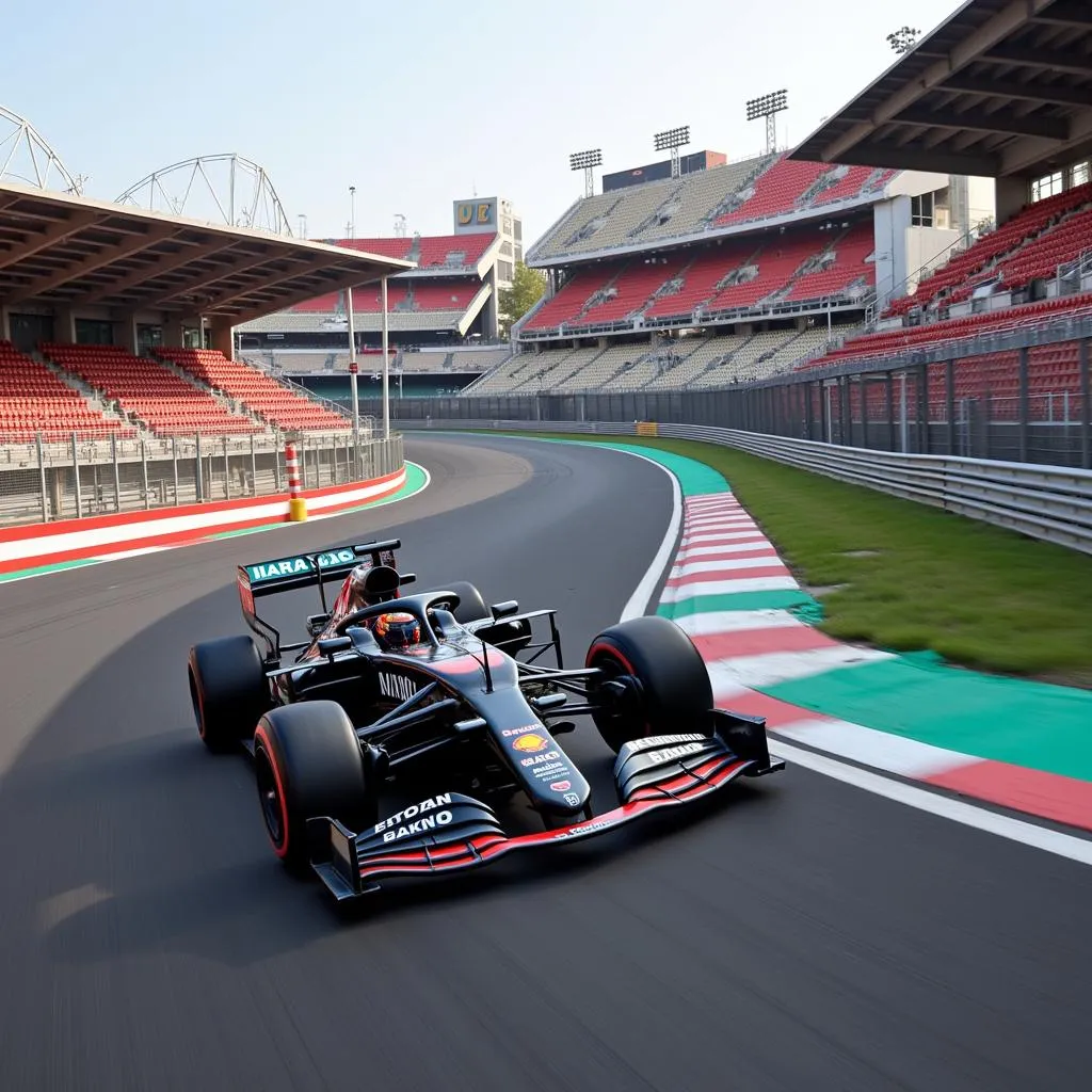 F1 car navigating Turn 3 at Circuit de Barcelona-Catalunya