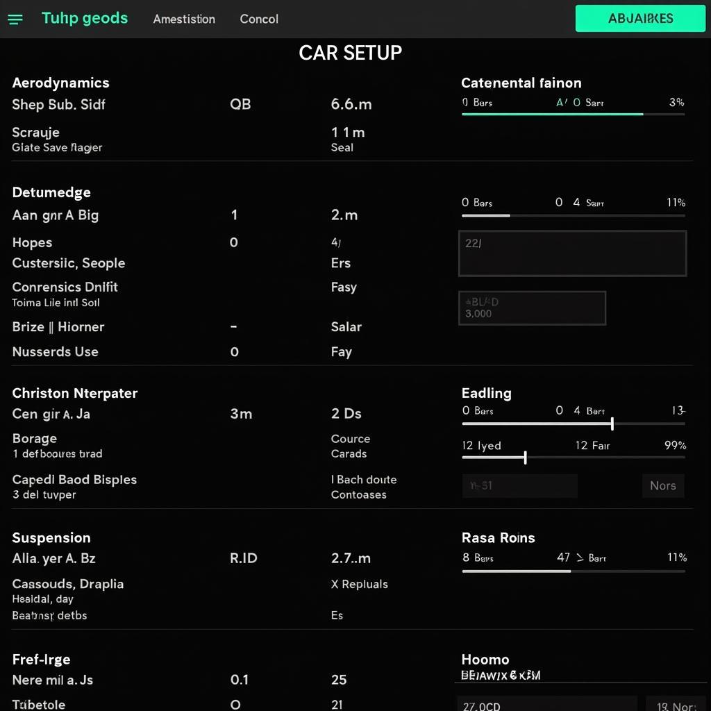 F1 24 Car Setup Screen