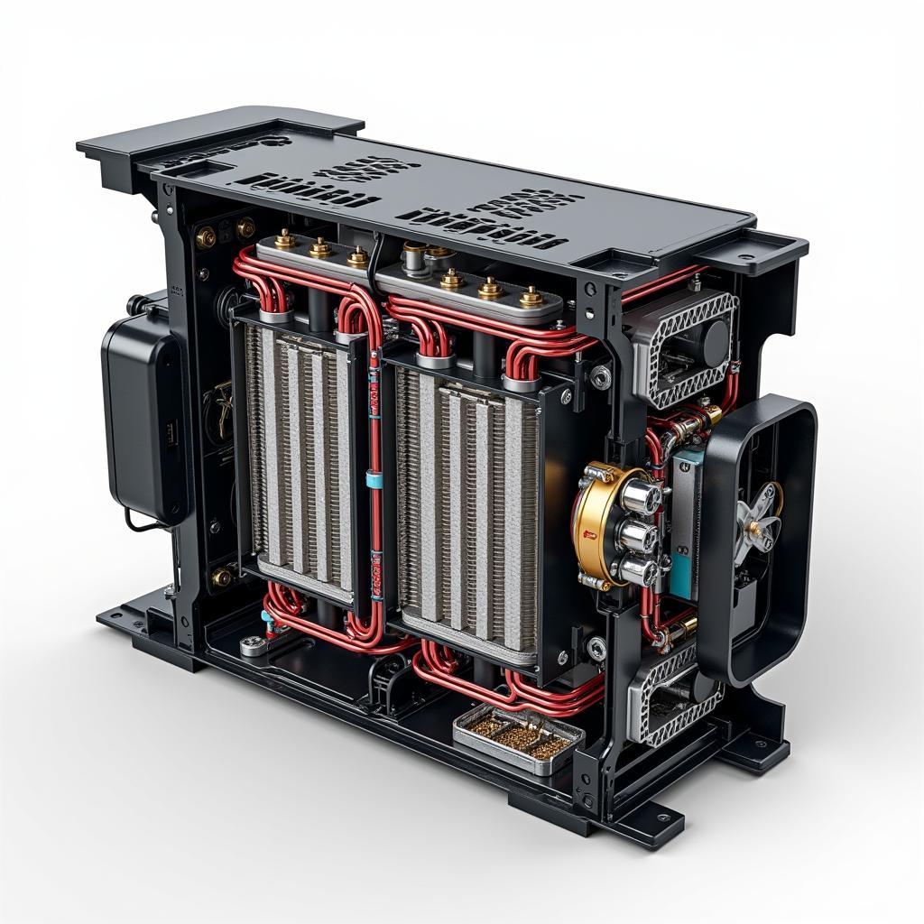 Internal components of a Formula 1 battery pack