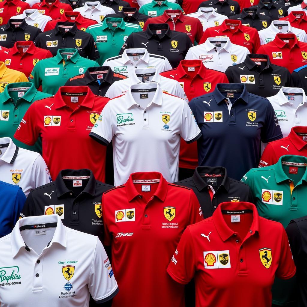 Diverse Collection of F1 Polo Shirts