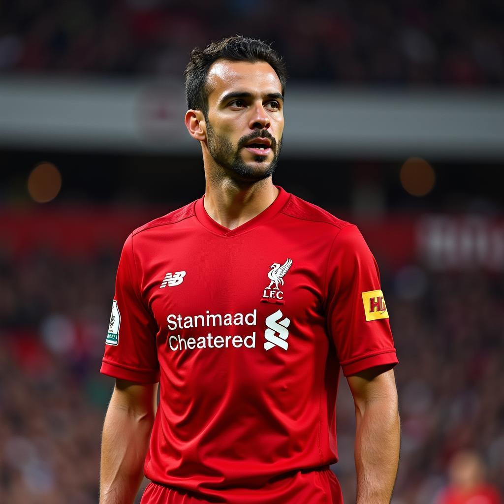 Fabio Carvalho sporting the iconic Liverpool jersey.