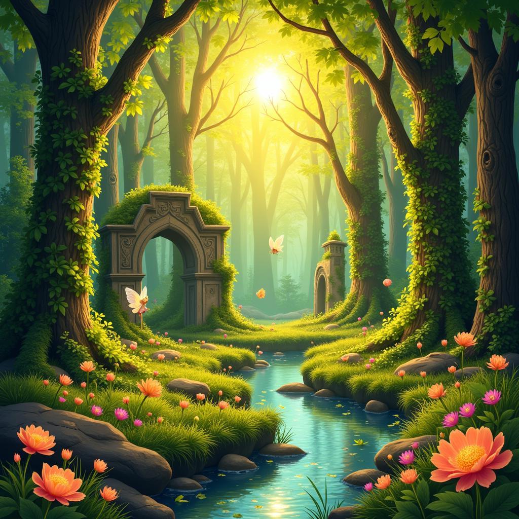 A captivating illustration of a fairy legacy world