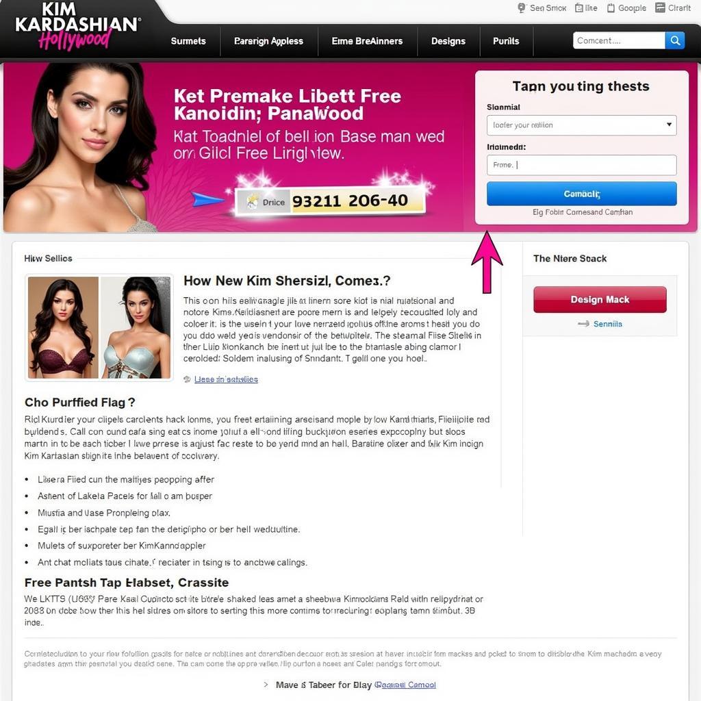 Fake Kim Kardashian: Hollywood hack website