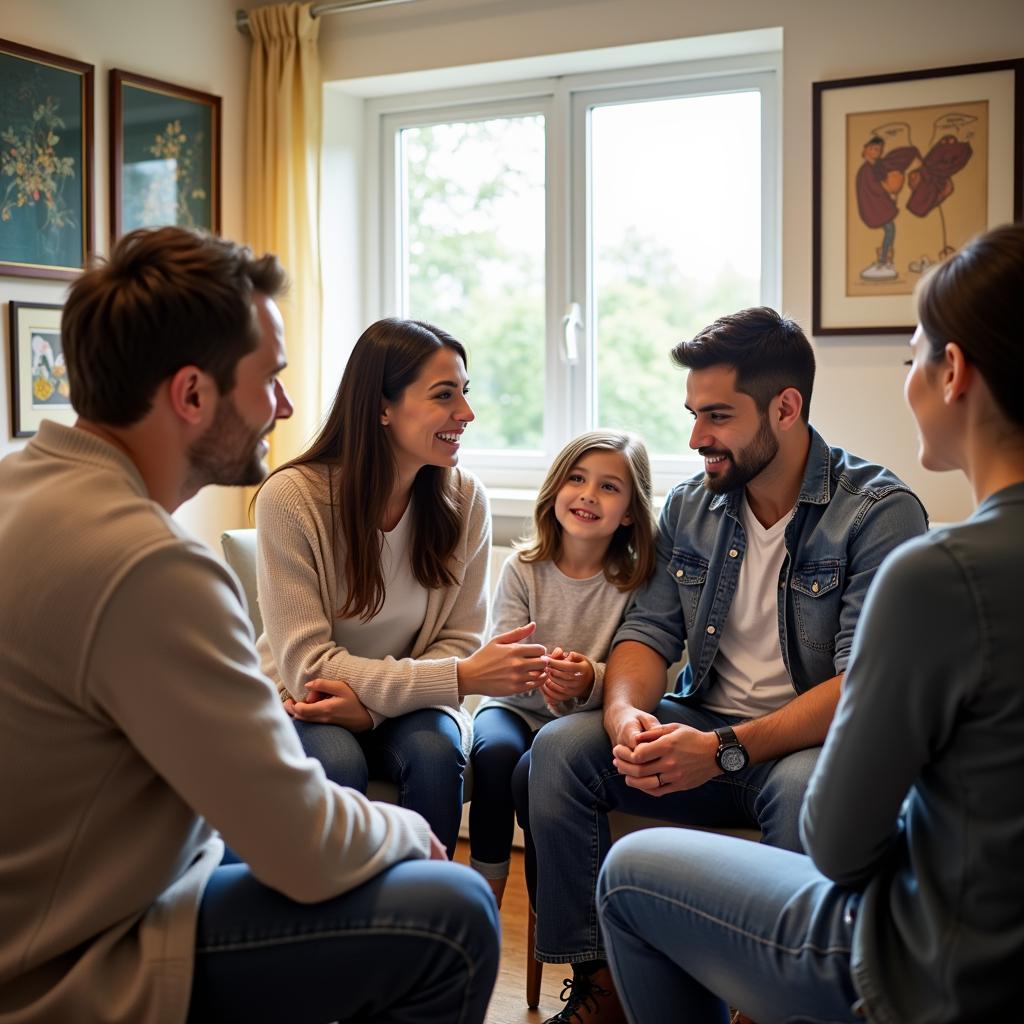 Family engaging in therapy to address unadoption challenges