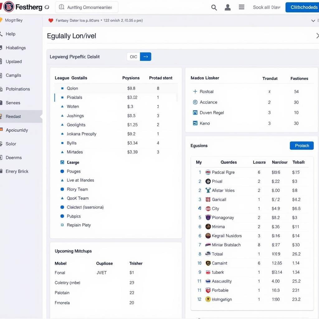 Fantasy Sports Team Dashboard