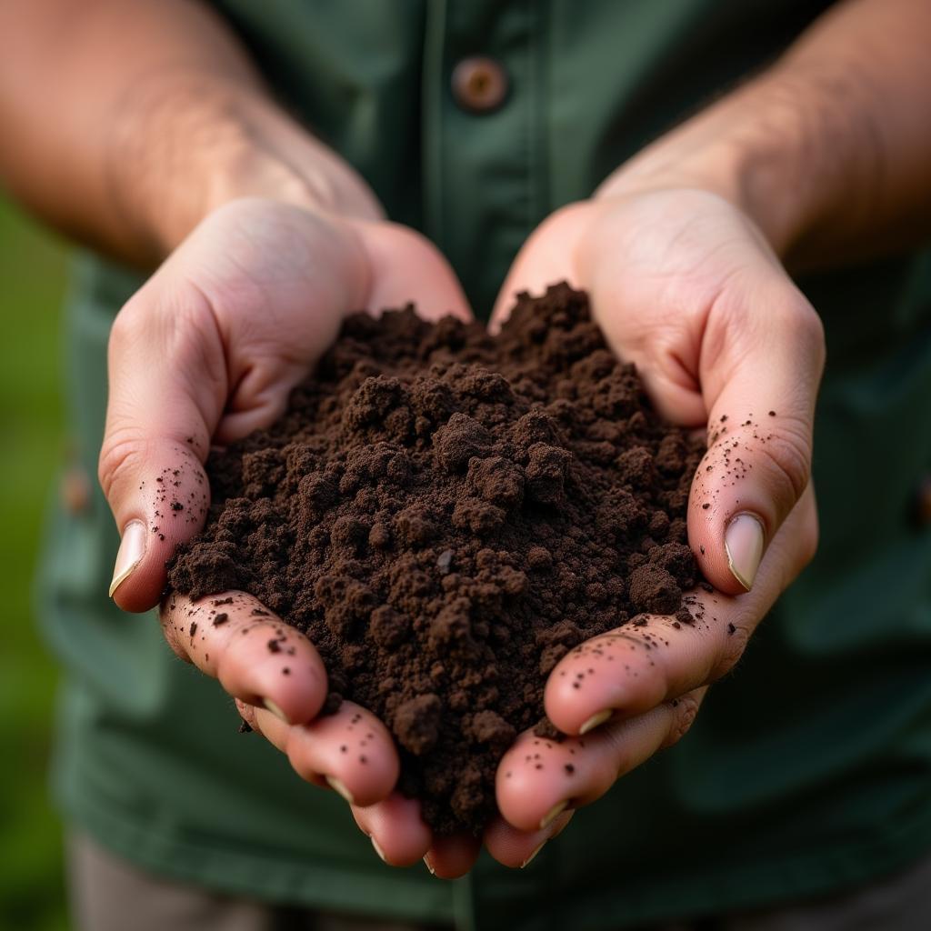 Healthy Soil in Farmer's Hand